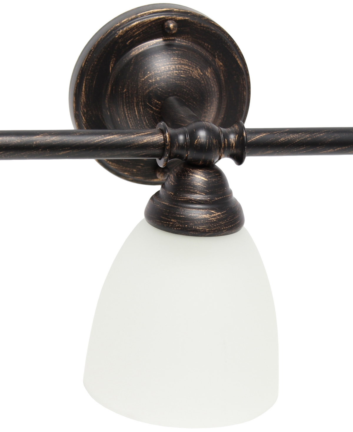 Lalia Home Essentix Traditional Three Light Metal and Translucent Glass Shade Vanity Uplight Downlight Wall Mounted Fixture