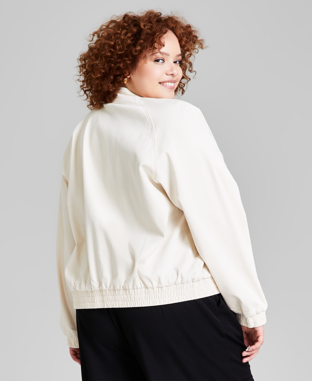 And Now This Trendy Plus Size Long-Sleeve Twill Jacket, Created for Macy's