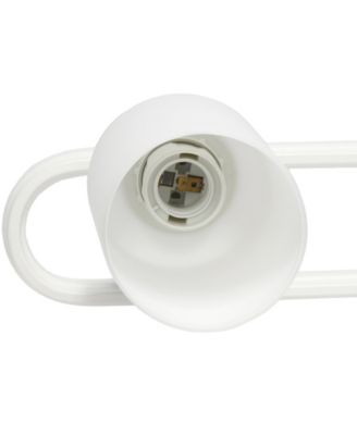 Essentix Contemporary Three Light Metal and Opaque White Glass Shade Vanity Uplight Downlight Wall Mounted Fixture 