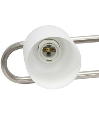 Essentix Contemporary Three Light Metal and Opaque White Glass Shade Vanity Uplight Downlight Wall Mounted Fixture 