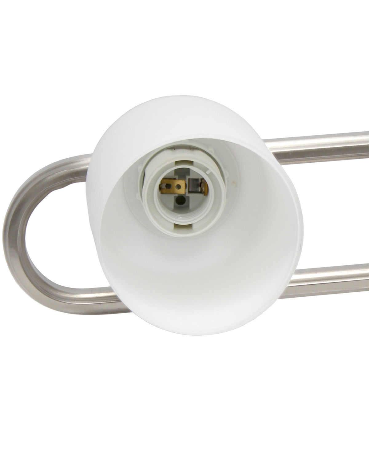 Lalia Home Essentix Contemporary Three Light Metal and Opaque White Glass Shade Vanity Uplight Downlight Wall Mounted Fixture