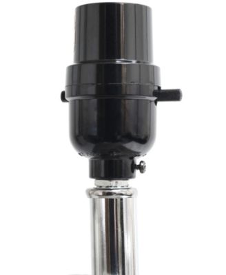 Lalia Home Lexington 21" Leather Base Modern Home D&eacute;cor Bedside Table Lamp with White Rectangular Fabric Shade