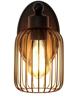 Ironhouse 10.5" One Light Industrial Decorative Cage Wall Sconce Uplight Downlight Wall Mounted Fixture 