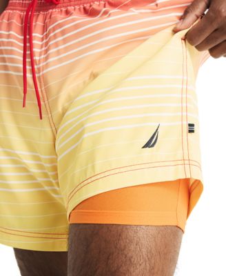 Men's Ombre Stripe Full Elastic 6" Swim Trunks