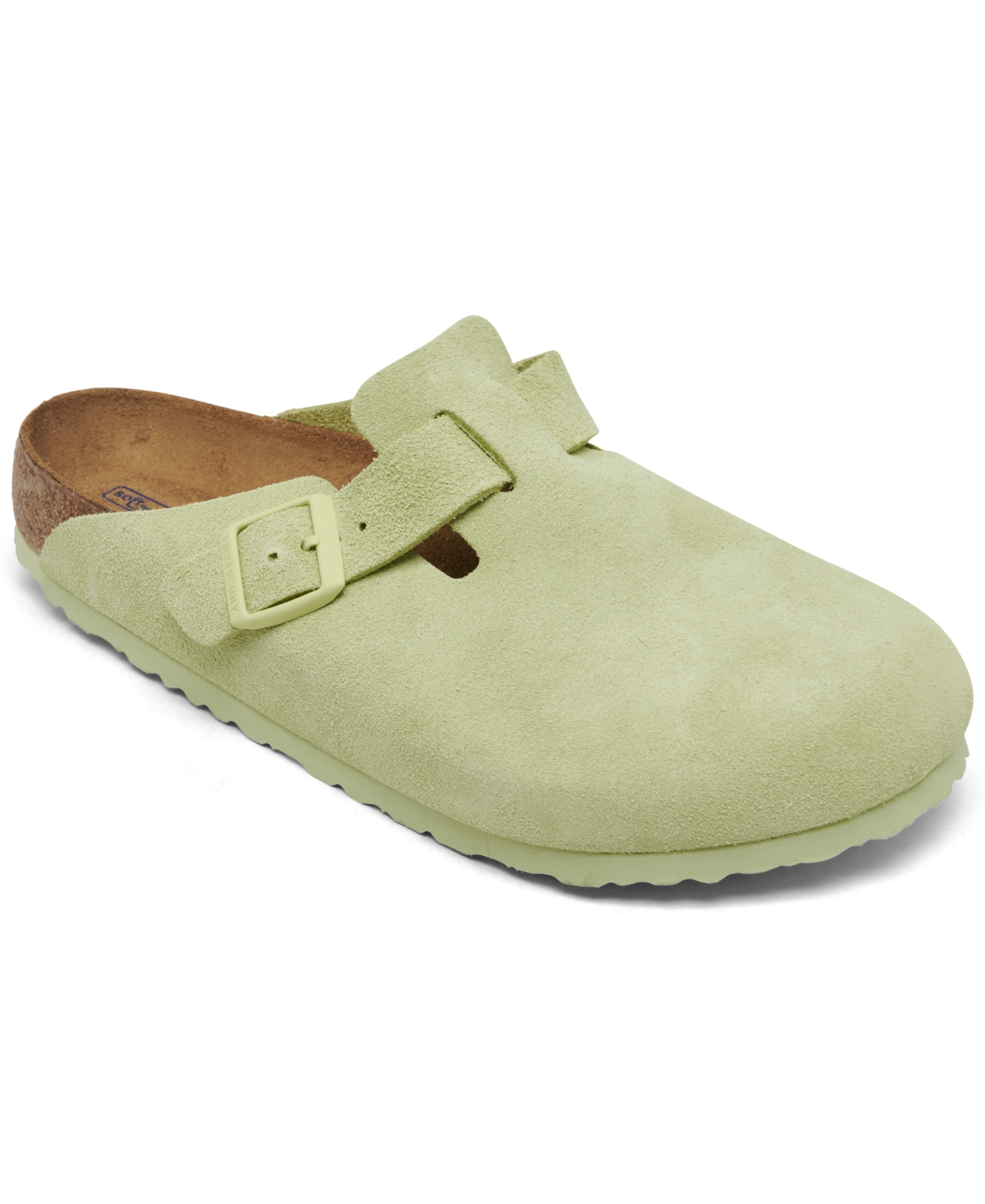 Shop Birkenstock Men's Boston Soft Footbed Suede Leather Clogs From Finish Line In Green