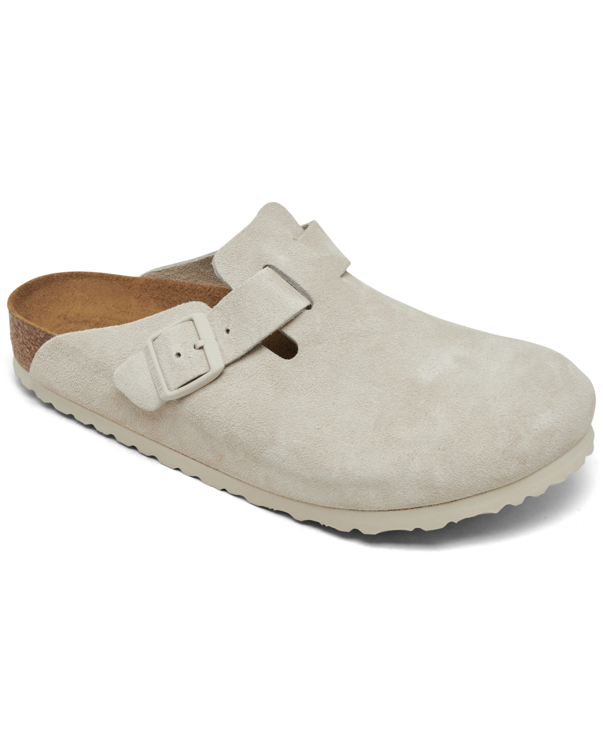 Men's Boston Soft Footbed Suede Leather Clogs from Finish Line - White