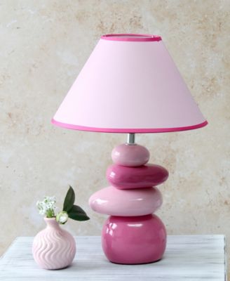 Priva 17.25" Contemporary Ceramic Stacking Stones Table Desk Lamp 