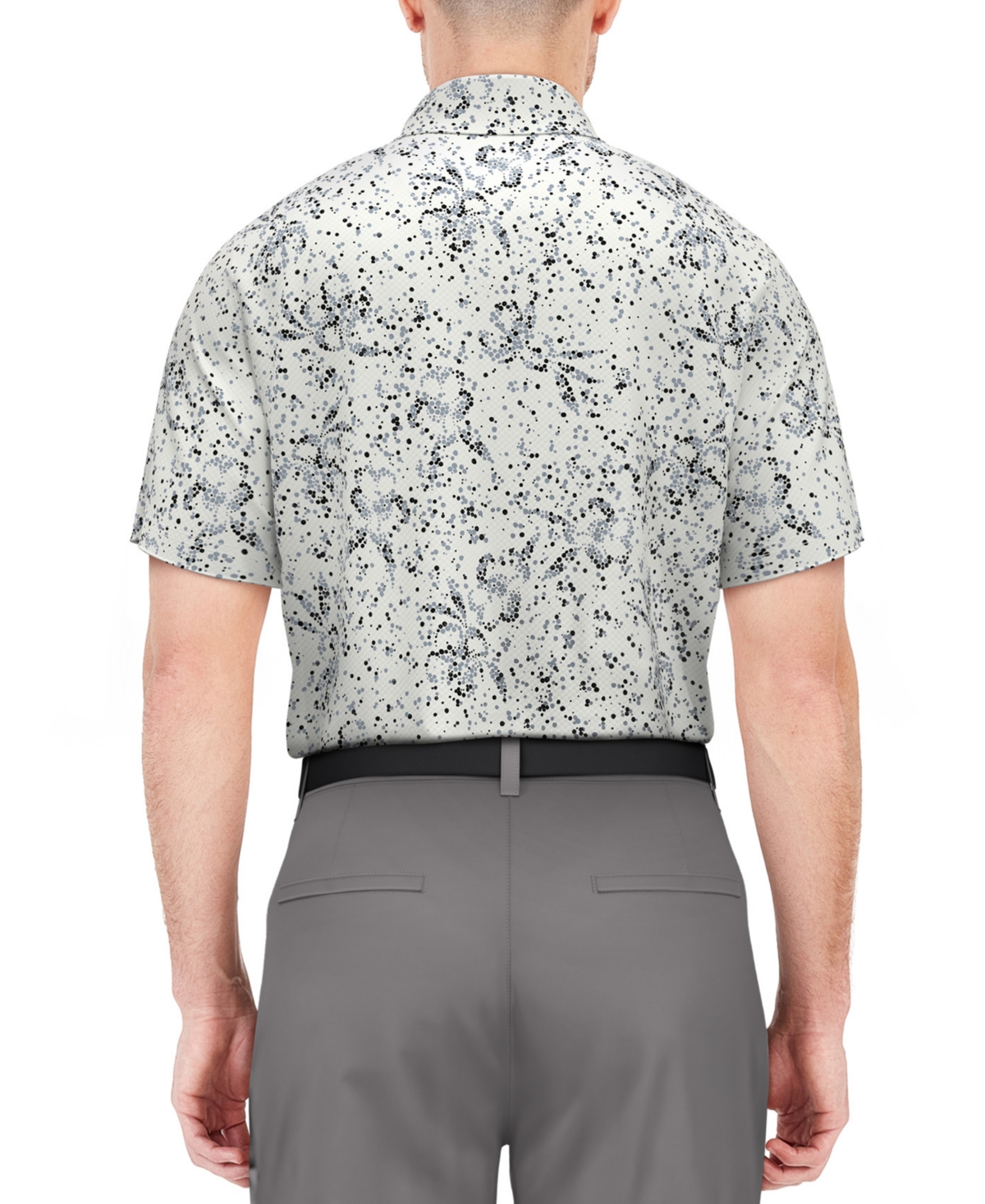Pga Tour Men's Clustered Confetti Short Sleeve Performance Golf Polo Shirt