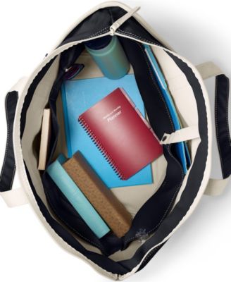 Extra Large 5 Pocket Zip Top Canvas Tote Bag