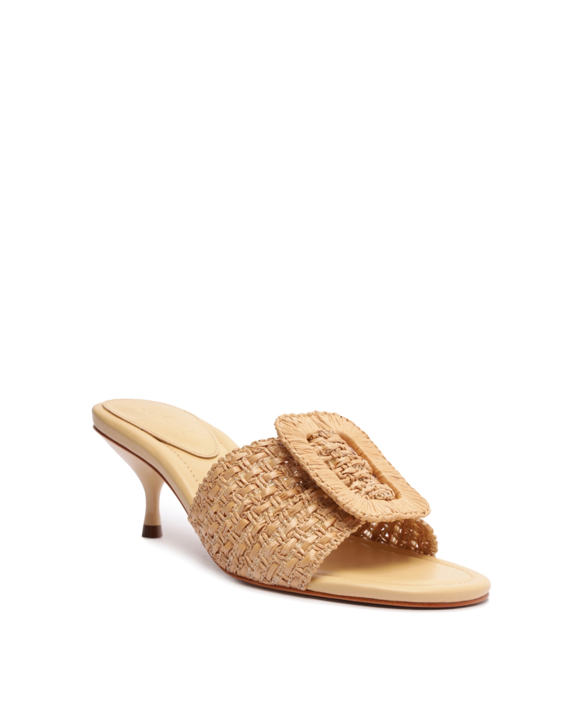 Shop Schutz Women's Cinna Mid Stiletto Sandals In Natural