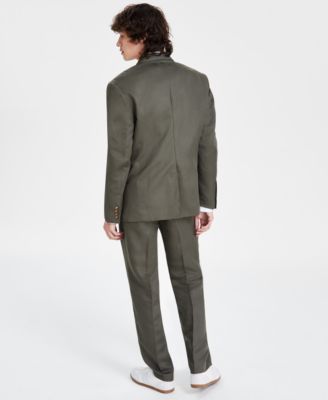 Shop Inc International Concepts Mens Linen Double Breasted Suit Created For Macys In Olive Twist