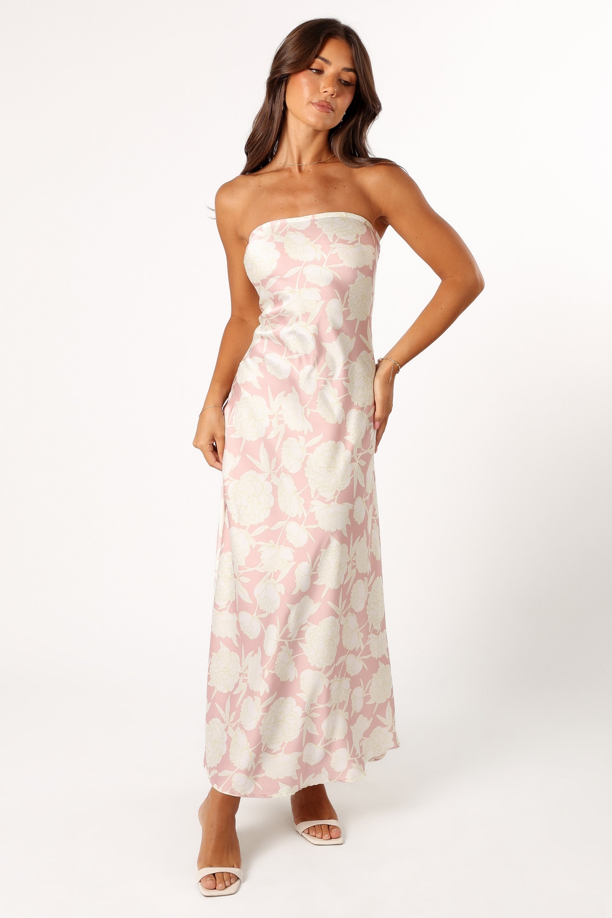 Women's Gemma Strapless Maxi Dress - Pink floral
