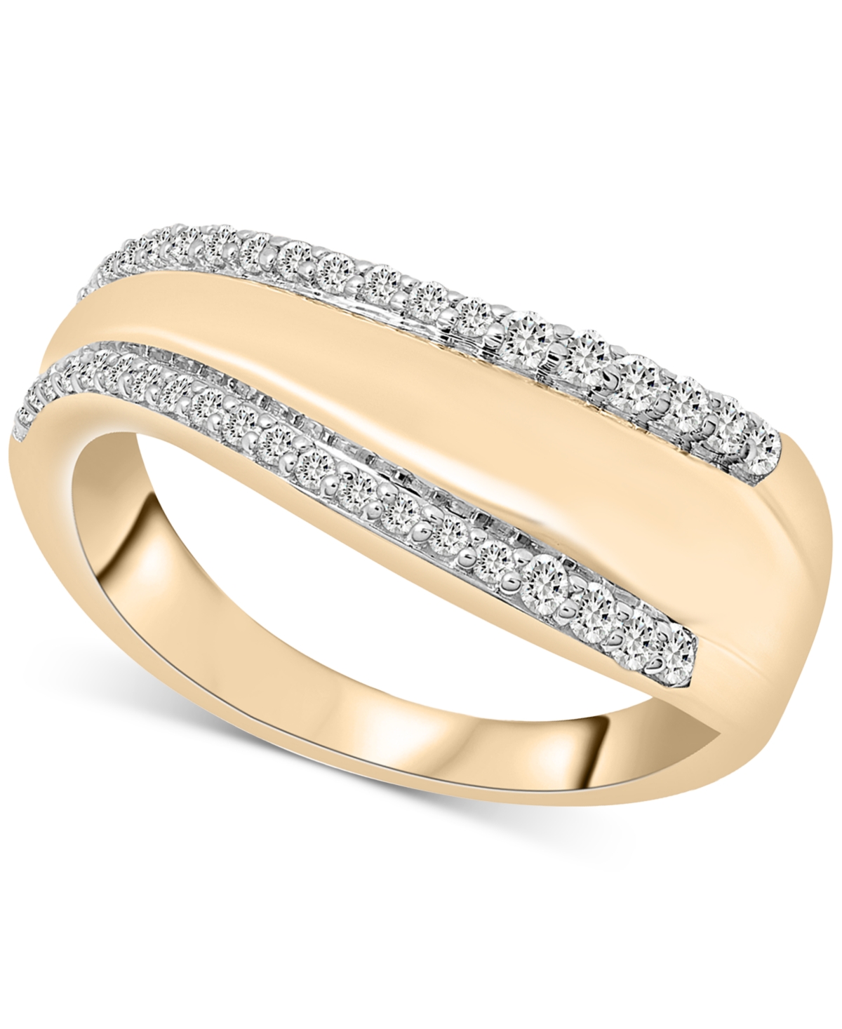 Diamond Double Row Tapered Statement Ring (1/4 ct. t.w.) in Gold Vermeil, Created for Macy's - Gold Vermeil