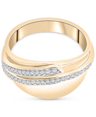 Diamond Swirl Statement Ring (1/4 ct. t.w.) in Gold Vermeil, Created for Macy's