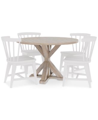 CLOSEOUT! Catriona 5pc Dining Set (Round Dining Table & 4 Wood Side Chairs)