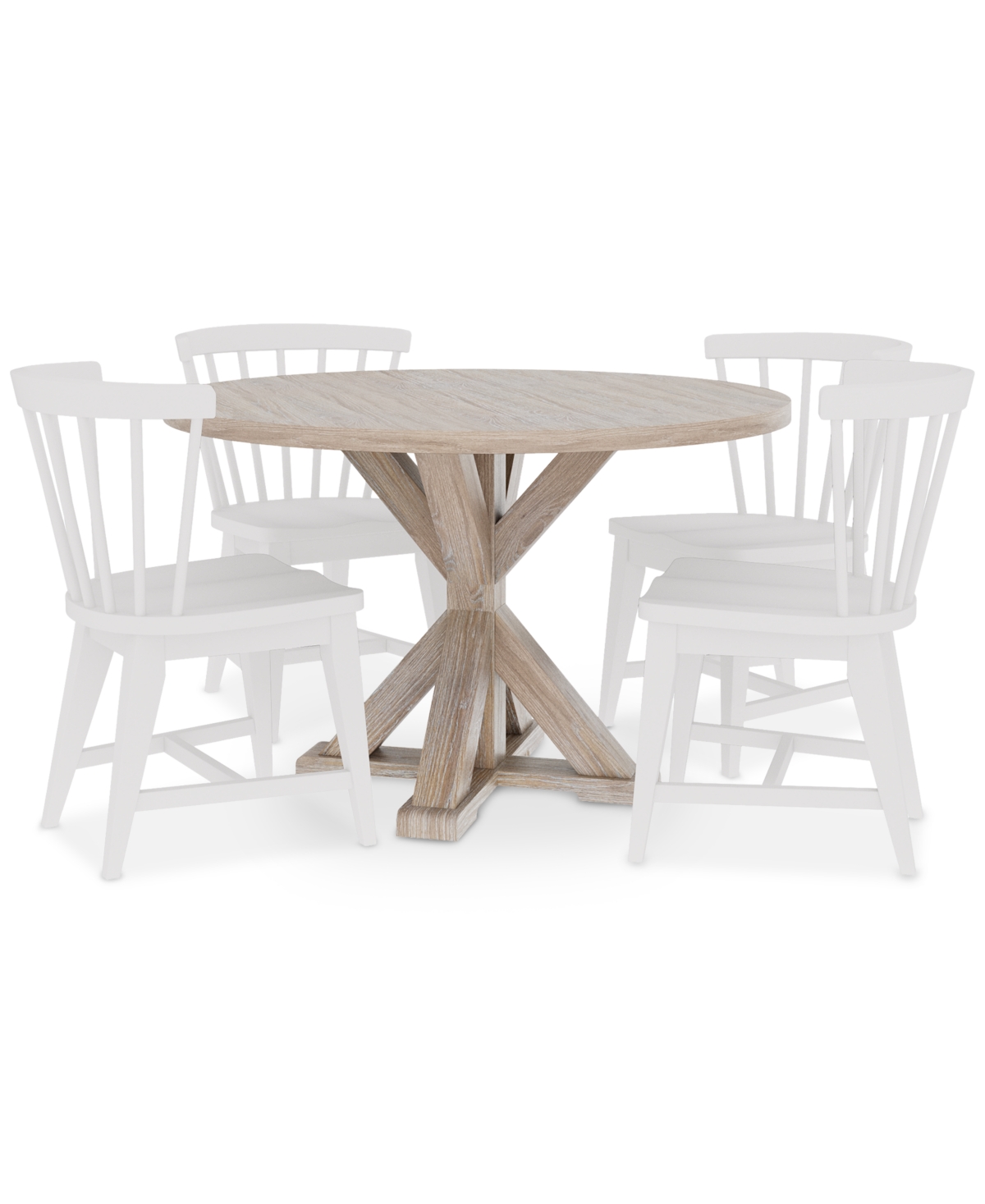 Catriona 5pc Dining Set (Round Dining Table & 4 Wood Side Chairs)
