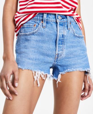 Women's 501 Button Fly Cotton High-Rise Denim Shorts