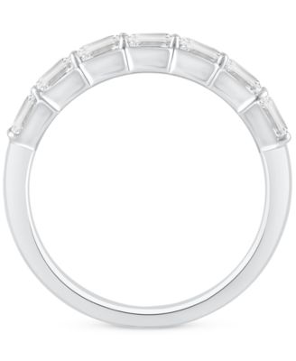Diamond Emerald-Cut Anniversary Band (1 ct. t.w.) in 14k White Gold