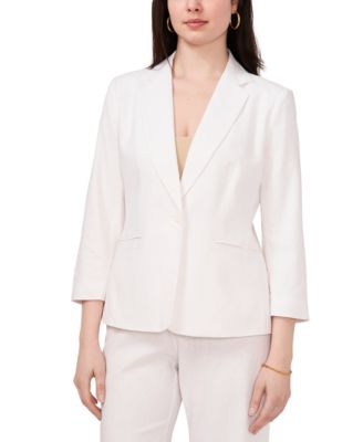 Sam & Jess - Women's Notched-Collar Single-Button Linen Jacket