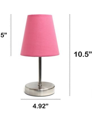 Nauru 10.5" Traditional Petite Metal Stick Bedside Table Desk Lamp with Fabric Empire Shade