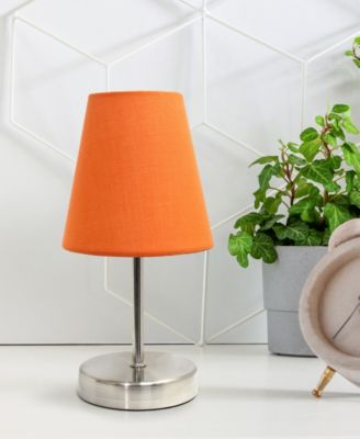 Nauru 10.5" Traditional Petite Metal Stick Bedside Table Desk Lamp with Fabric Empire Shade