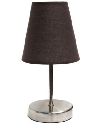 Nauru 10.5" Traditional Petite Metal Stick Bedside Table Desk Lamp with Fabric Empire Shade