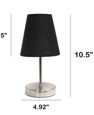 Nauru 10.5" Traditional Petite Metal Stick Bedside Table Desk Lamp with Fabric Empire Shade