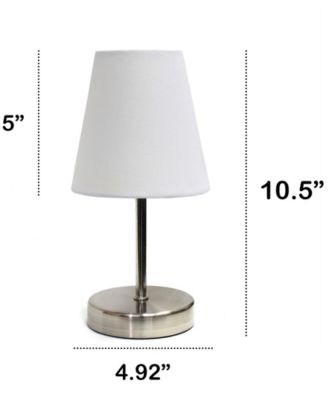 Nauru 10.5" Traditional Petite Metal Stick Bedside Table Desk Lamp with Fabric Empire Shade