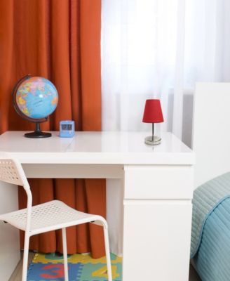 Nauru 10.5" Traditional Petite Metal Stick Bedside Table Desk Lamp with Fabric Empire Shade