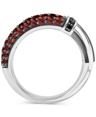 Star Wars Garnet (1 ct. t.w.) & Black Diamond (1/20 ct. t.w.) Darth Vader Lightsaber Ring in Sterling Silver