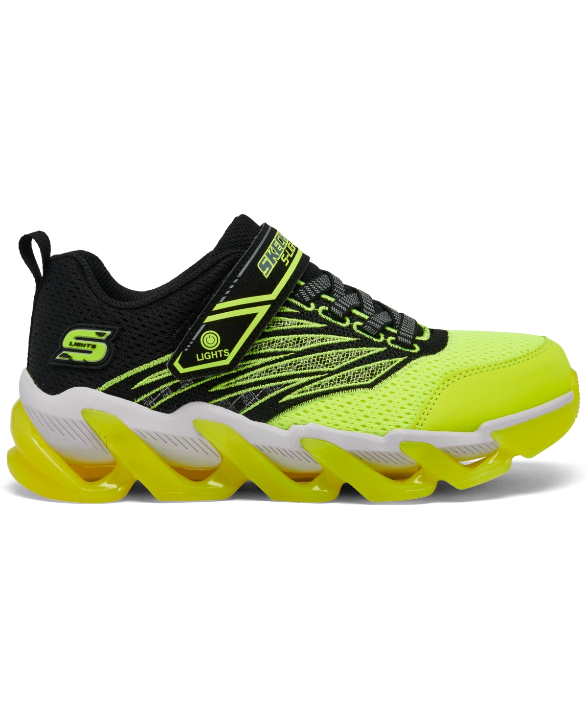 Skechers Kids' Little Boys' S Lights: Mega Surge Stay-put Closure Light-up Casual Athletic Sneakers From Finish Lin In Black,yellow