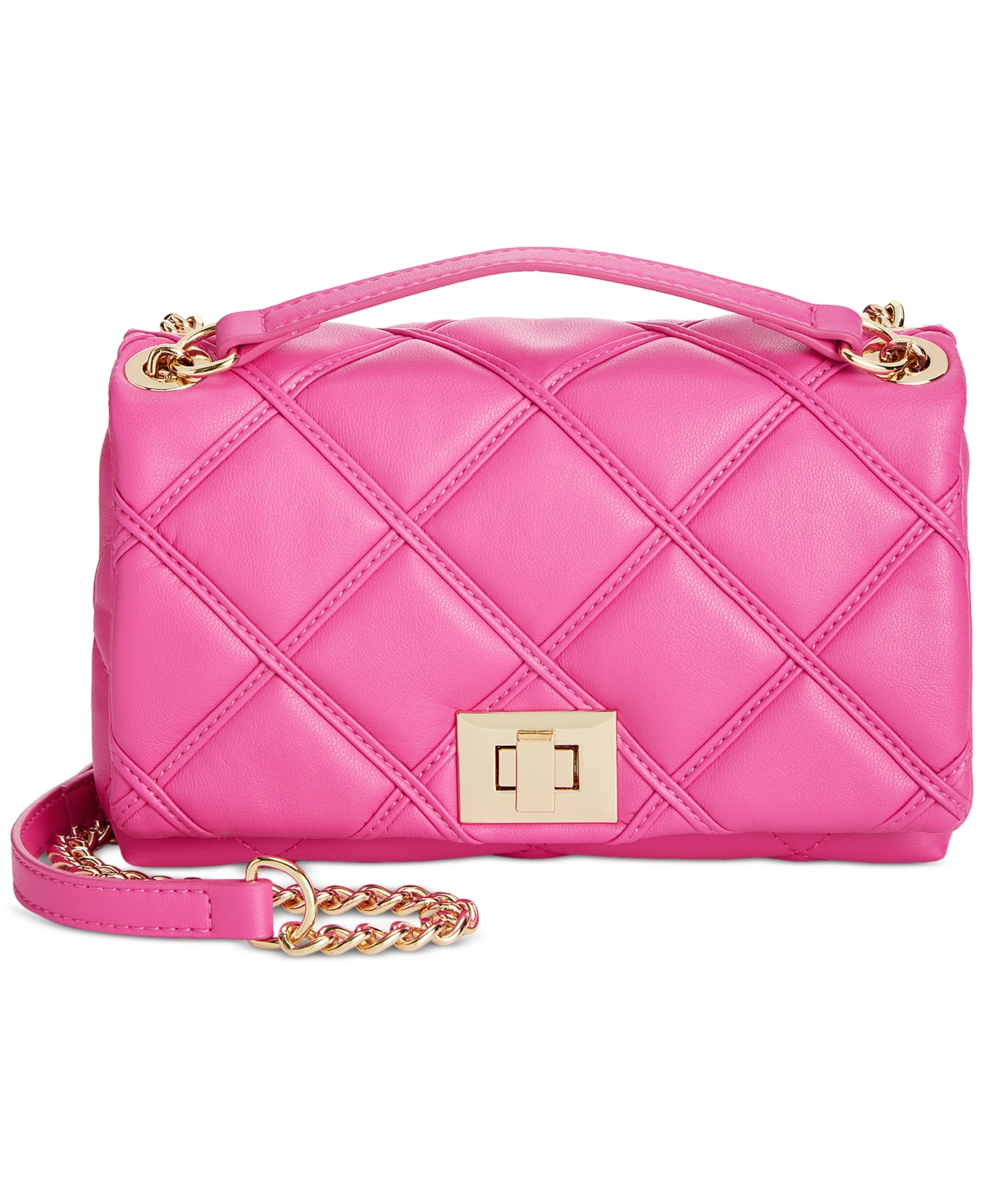 Shop Inc International Concepts Small Ajae Diamond Quilted Shoulder Bag, Created For Macy's In Pink Glam