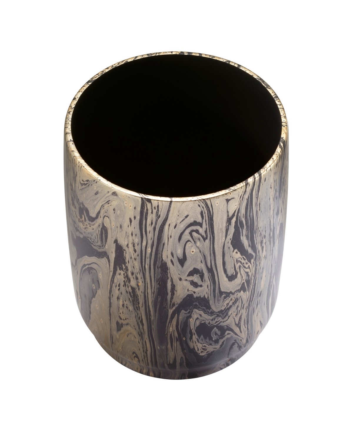 Shop Nicole Miller Harper Wastebasket In Blk,gold