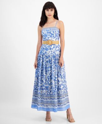 Taylor - Women's Printed Belted Maxi Dress
