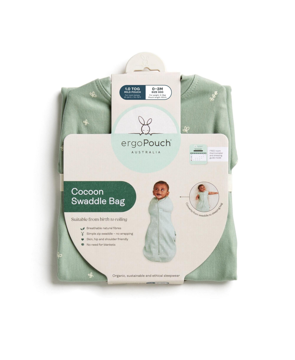 Shop Ergopouch Baby Boys And Baby Girls Cocoon Swaddle Sack 0.2 Tog
