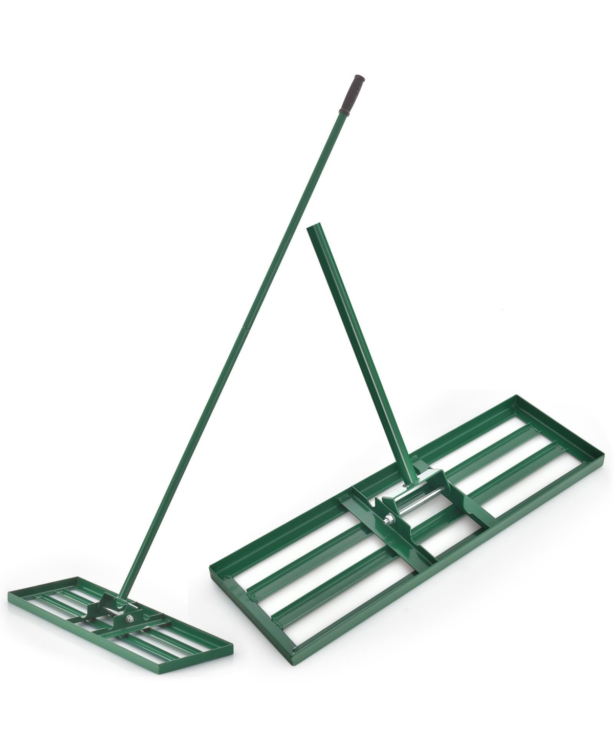 30/36/42 x 10 Inch Lawn Leveling Rake with Ergonomic Handle - Green