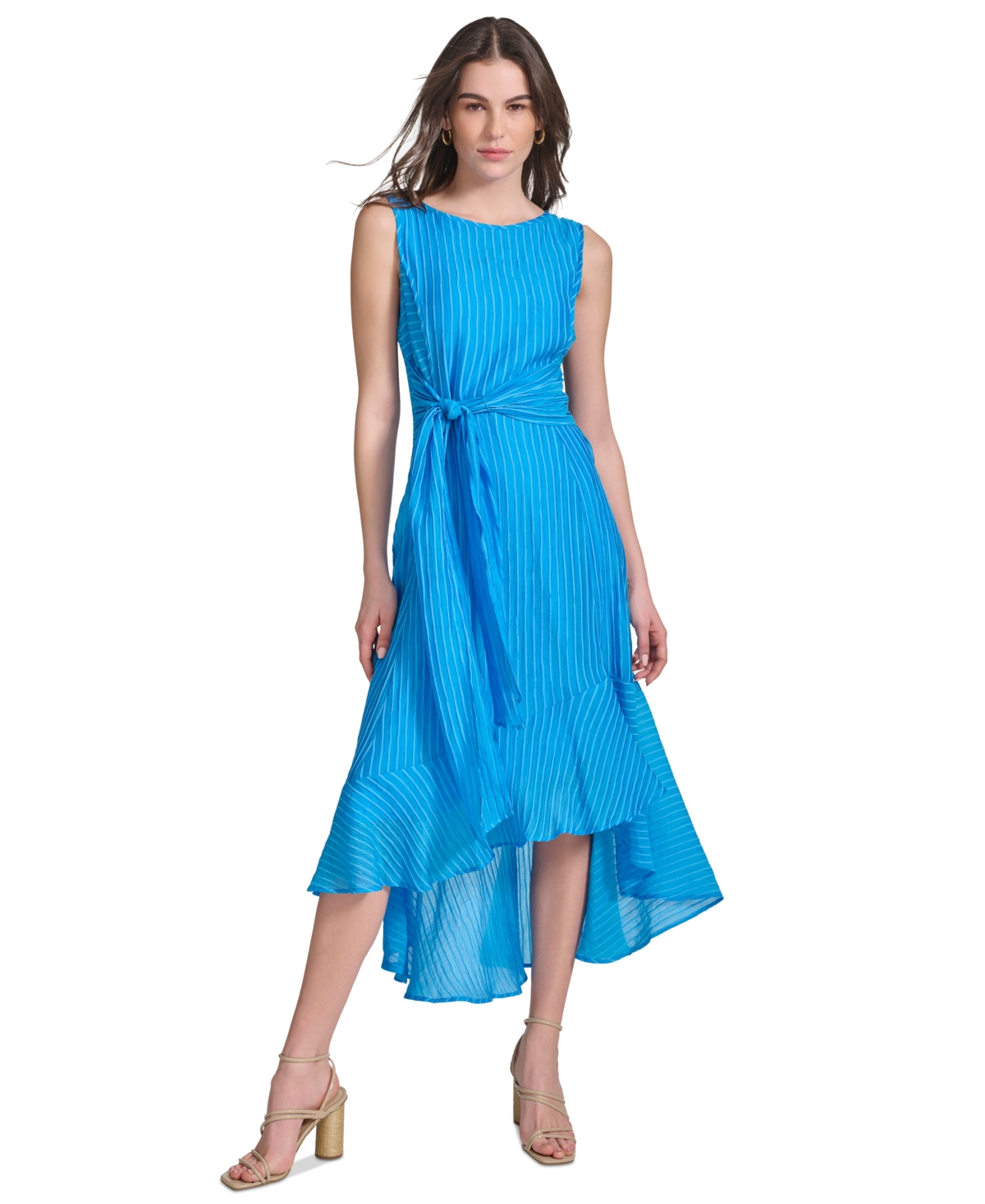 Shop Calvin Klein Women's High-low A-line Dress In Sea
