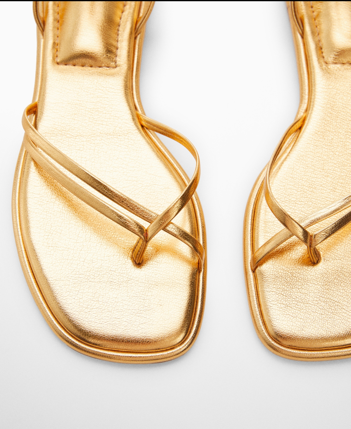 Shop Mango Women's Metallic Strap Sandals In Gold
