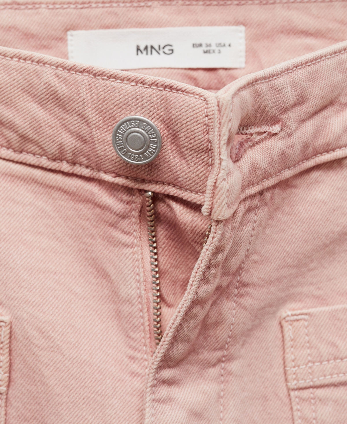 Shop Mango Women's Pocket Detail Flared Jeans In Pink