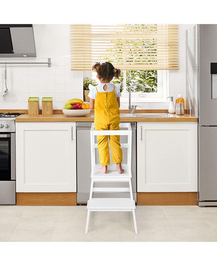 Slickblue 2in1 Multifunctional Toddler Step Stool with Safety Rail