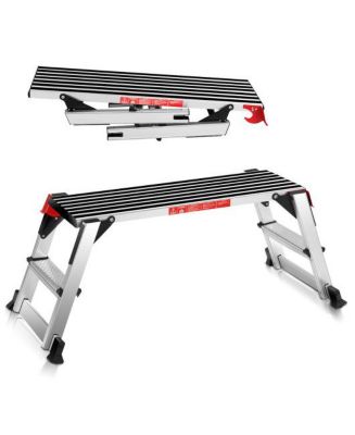 Slickblue 330 lbs Aluminum Folding Non-slip Drywall Step Stool Ladder ...