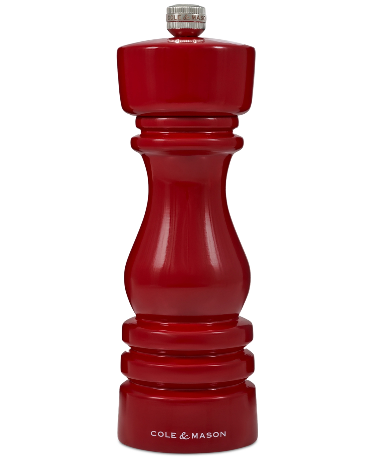 Cole & Mason London Classic Beech Wood 7" Pepper Mill In Red