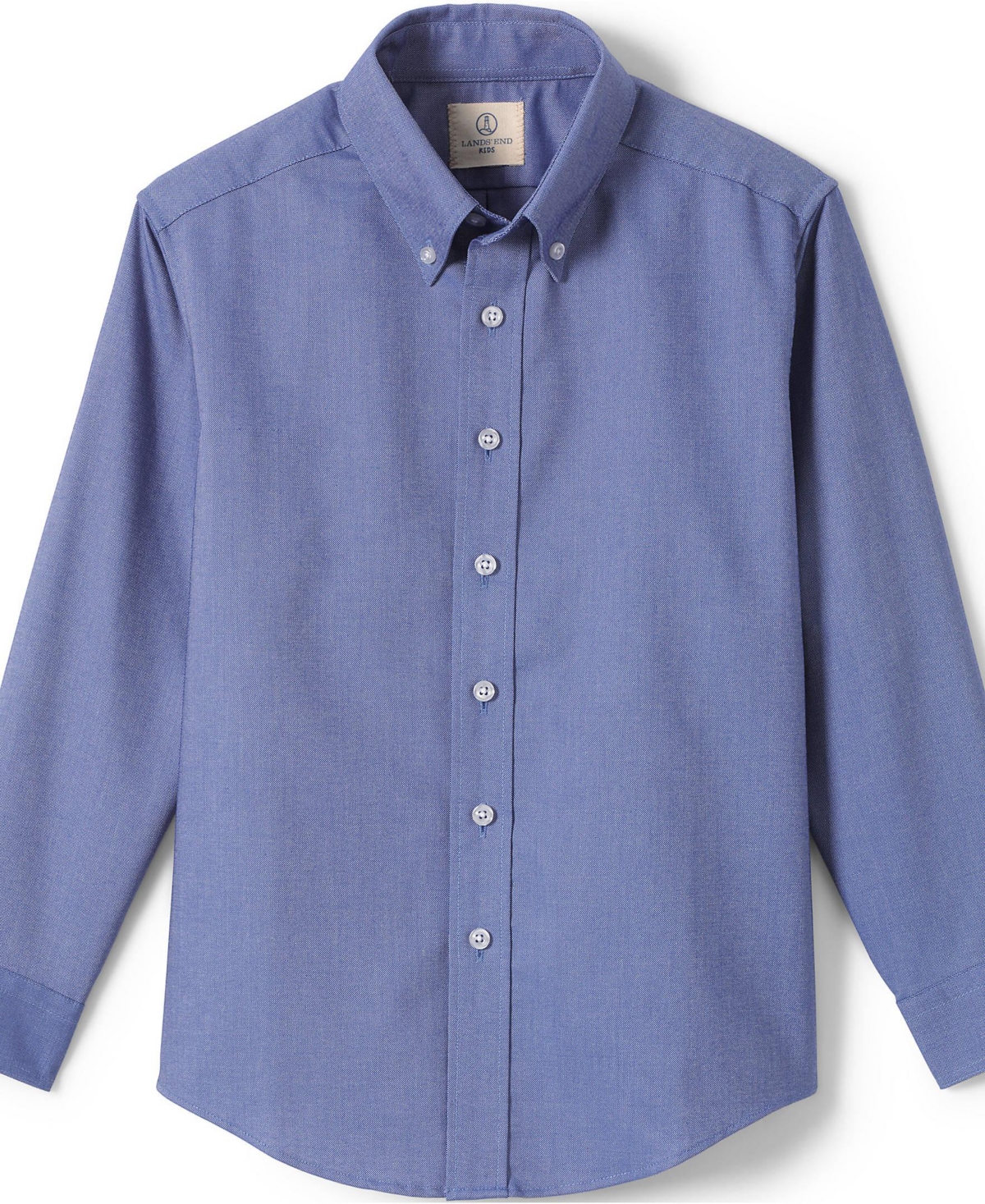 Lands' End Big Boys School Uniform Long Sleeve Solid Oxford Dress Shirt