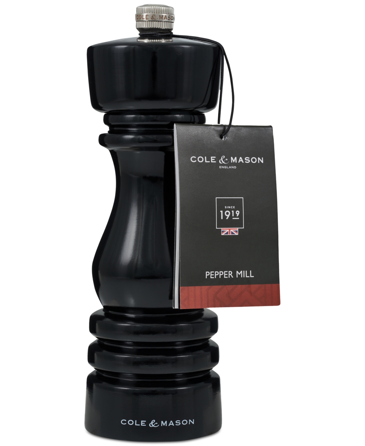 Cole & Mason London Classic Beech Wood 7" Pepper Mill In Black