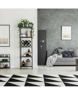 Large Rifle Safe Quick Access 5-Gun Storage Cabinet with Pistol Lock Box