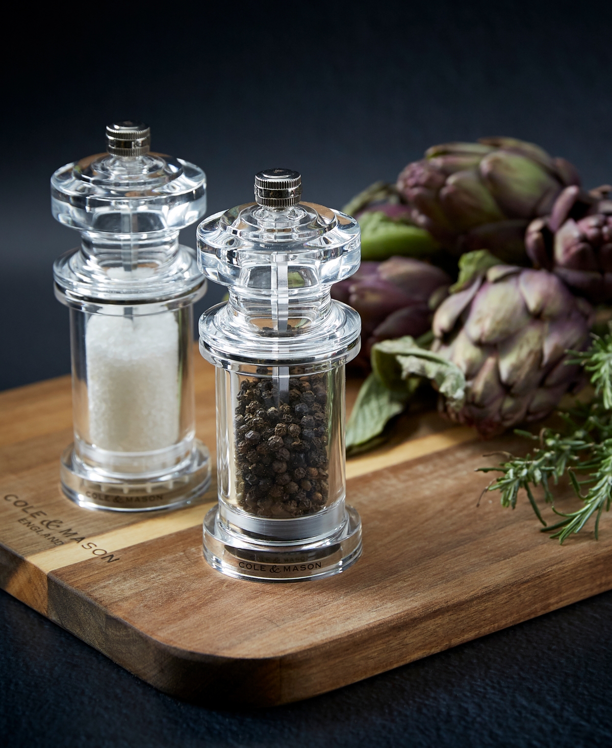 Cole & Mason Acrylic 5.5" Salt & Pepper Mill Gift Set In No Color