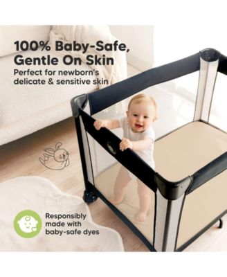 2-Pack Mini Crib Sheets, Pack and Play Sheets Fitted, Pack N Play Sheets, Organic Fitted Crib Sheet Cover