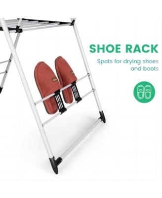 Folding Clothes Drying Rack Adjustable Height