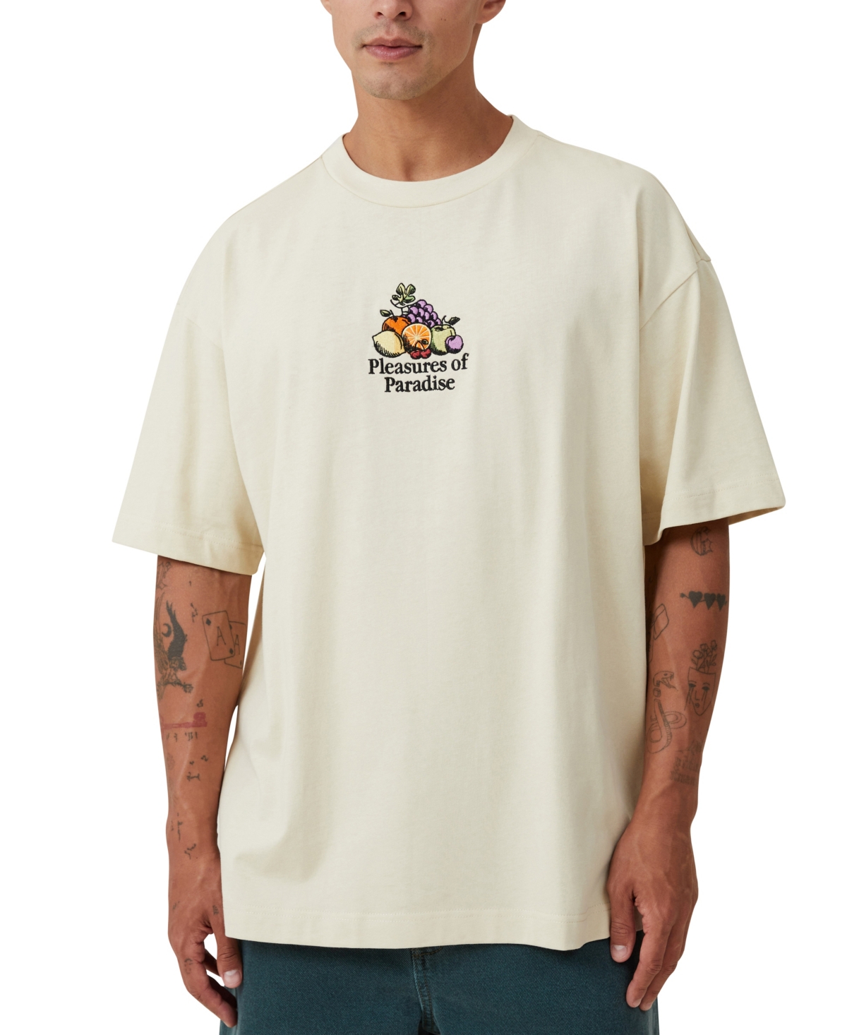Shop Cotton On Men's Box Fit Graphic T-shirt In Beige