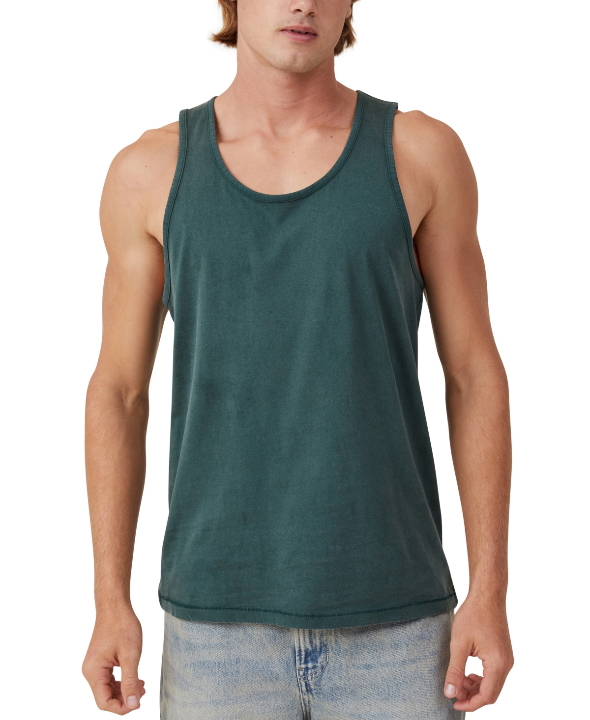 Men's Relaxed Fit Tank Top - Pine Needle Green